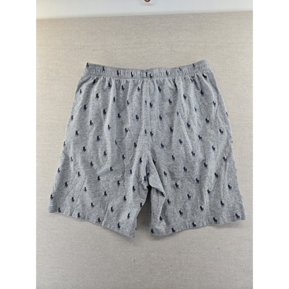 Polo Ralph Lauren Sleep Shorts Mens Medium Gray Pony Logo Sleepwear Pajama AOP - Picture 6 of 6